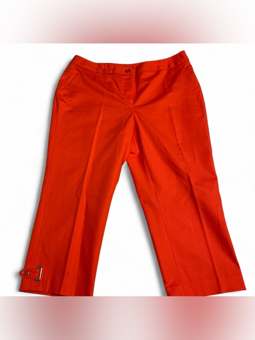 NWT Rafaella Curvy Capri Pants Womens Sz 12 Poppy Orange/Red (W920)